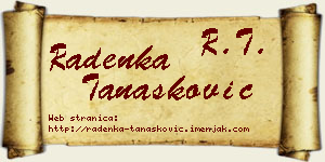 Radenka Tanasković vizit kartica